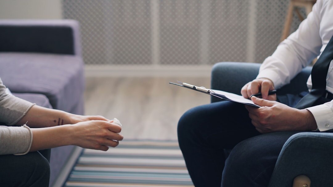 Two people having a professional interview conversation